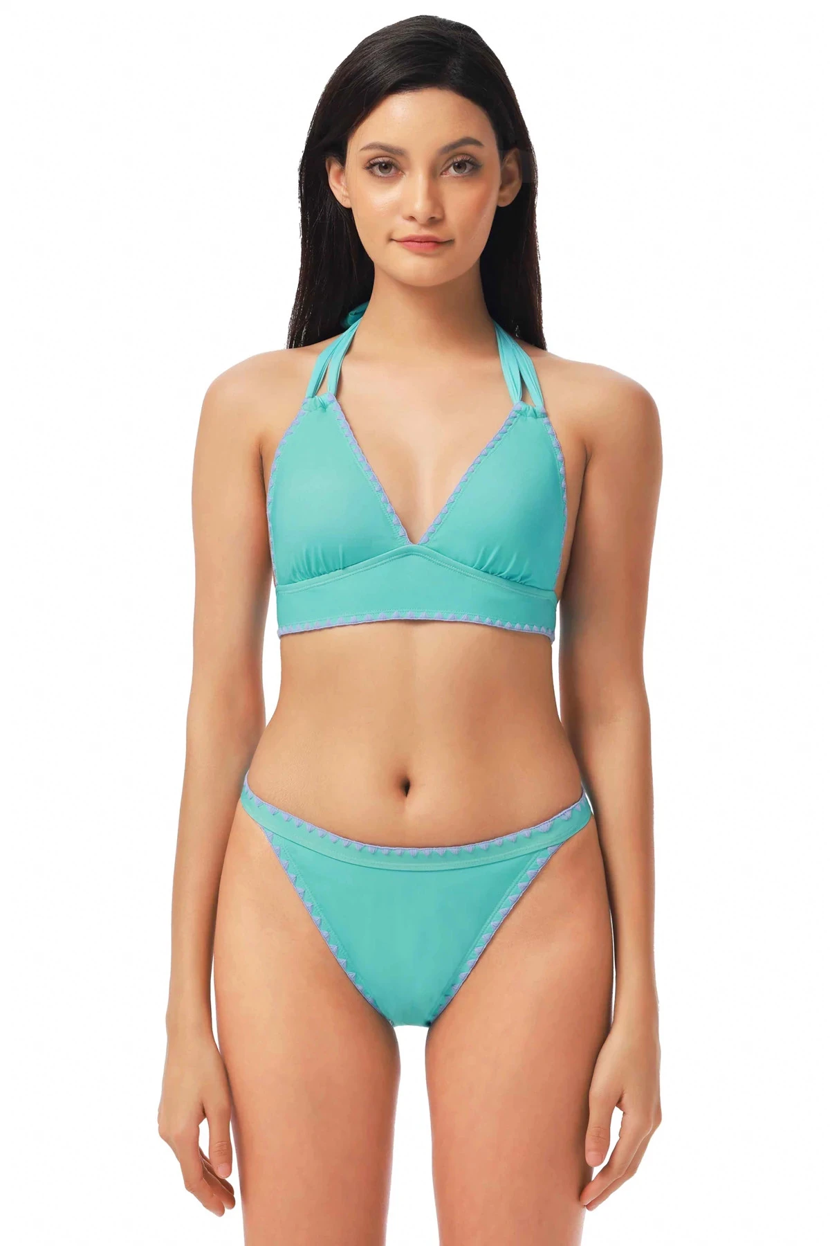 Lucky Brand Embroidered Banded Halter Bikini Top 3 Lucky Brand Embroidered Banded Halter Bikini Top