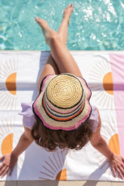 Crochet Stripe Bucket Hat -Shoreline Trendy 06 02 005MUL Hat Multi Lifestyle2