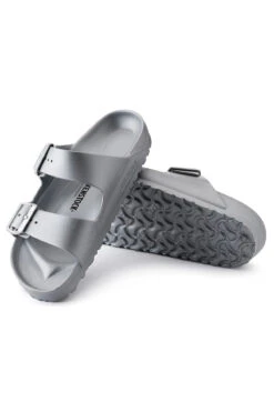 Birkenstock Arizona Essentials Eva Slides 7 Birkenstock Arizona Essentials Eva Slides -Shoreline Trendy 1003491 Shoe Metallic Silver Back