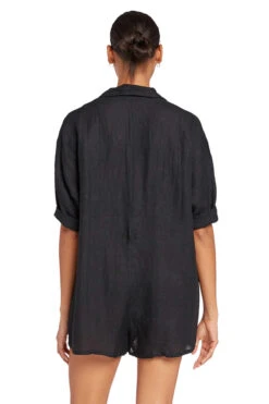 Playa Belted Waist Romper -Shoreline Trendy 101457 ECBLA 163726