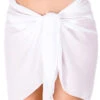 Sheer Short Cover Pareo -Shoreline Trendy 101 Apparel Bottom White Front