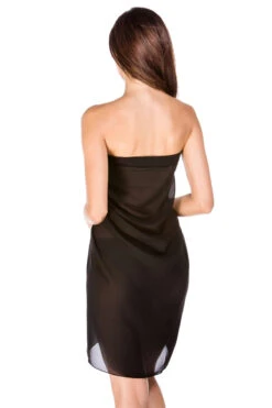 Sheer Long Cover Pareo -Shoreline Trendy 102 Apparel Bottom Black Back2