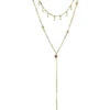 Two Layer Lariat Necklace -Shoreline Trendy 105329 GO 166461