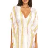 Radiance Metallic Stripe Tunic -Shoreline Trendy 1139371 Apparel Top Pink Flambe Front1