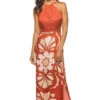 Lisa Maxi Dress -Shoreline Trendy 123D21 Apparel Dress Scroll Red Front