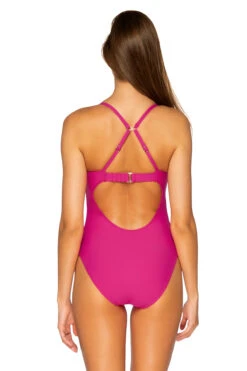 Tide Pool Over The Shoulder One Piece Swimsuit 7 Tide Pool Over The Shoulder One Piece Swimsuit -Shoreline Trendy 129PITAY One Piece Swimsuit Pitaya Back2