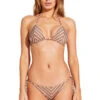 Natalie Sliding Triangle Bikini Top -Shoreline Trendy 14NTSPAR Bikini Top Sparkle Stripe Front