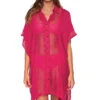 Shore Thing Tunic -Shoreline Trendy 181NEOPI Apparel Top Neon Pink Front