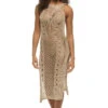 Vita Lurex Midi Dress -Shoreline Trendy 1871VE Apparel Dress Gold Front