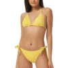 Lucky Brand Textured Sliding Triangle Bikini Top -Shoreline Trendy 20823123 Bikini Top Vibrant Yellow Front