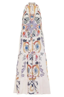 Scrolls Marieta Maxi Dress -Shoreline Trendy 223D11 Apparel Dress Scrolls Multi Gard Laydown