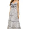 Vall Maxi Dress -Shoreline Trendy 223D15 Apparel Dress Ikat Blue Front