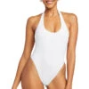 Alia Ribbed Halter One Piece Swimsuit