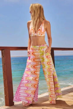 Metallic Retro Pants -Shoreline Trendy 2250371 Apparel Bottom Multi Lifestyle