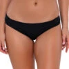 Shirred Tab Side Bikini Bottom -Shoreline Trendy 22BBLCK Bikini Bottom Black Front