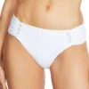 Amy Ribbed Tab Side Hipster Bikini Bottom -Shoreline Trendy 230865 Bikini Bottom White Front