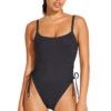 Gemma One Piece Swimsuit -Shoreline Trendy 2350MBTRB One Piece Swimsuit Black Ecorib Front