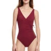 Grommet Surplice One Piece Swimsuit