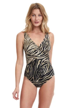Wildlife Surplice One Piece Swimsuit