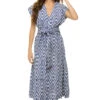 Oaxaca Midi Dress -Shoreline Trendy 26154113 Apparel Dress Azure Ikat Front