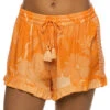 Topaz Ruffle Shorts -Shoreline Trendy 26170713 Apparel Bottom Orange Front