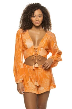 Topaz Lace Up Crop Top