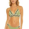 Avery Banded Halter Bikini Top 1 Avery Banded Halter Bikini Top -Shoreline Trendy 263137 Bikini Top Sage Front1