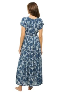 Vienna Maxi Dress -Shoreline Trendy 265332N Apparel Dress Indigo Bloom Back