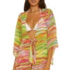 Striped Chiffon Kimono