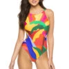 Farm Rio Graphic Sunshine High Neck One Piece Swimsuit -Shoreline Trendy 299783 One Piece Swimsuit Graphic Sunshine Front
