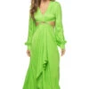Farm Rio Lime Cut Out Maxi Dress -Shoreline Trendy 303794 Apparel Dress Lime Green Front