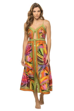 Farm Rio Toucans Scarf Midi Dress