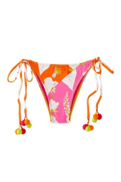 Farm Rio Neon Garden Tie Side Brazilian Bikini Bottom -Shoreline Trendy 306539 Bikini Bottom Neon Garden Laydown