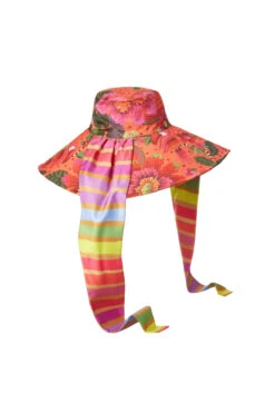 Farm Rio Large Brim Blooming Garden Hat -Shoreline Trendy 306878 Hat Multi Reverse