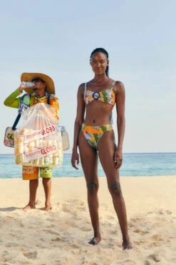 Farm Rio Striped Bananas Bikini Top -Shoreline Trendy 307049 Bikini Top Striped Bananas Lifestyle