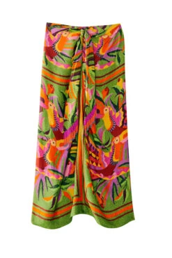 Farm Rio Toucans Scarf Wrap Skirt -Shoreline Trendy 308275 Apparel Bottom Toucans Scarf Laydown