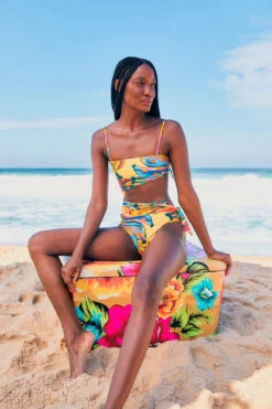 Farm Rio Colorful Bananas Bandeau Monokini -Shoreline Trendy 308508 One Piece Swimsuit Colorful Banana Lifestyle