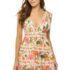 Farm Rio Macaw Bloom Mini Dress 1 Farm Rio Macaw Bloom Mini Dress -Shoreline Trendy 309266 Apparel Dress Off White Front