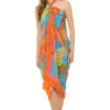 Farm Rio Painted Birds Sarong -Shoreline Trendy 310554 Apparel Dress Painted Birds Front
