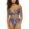 Farm Rio Macaw Party Banded Bikini Top -Shoreline Trendy 311539 Bikini Top Macaw Party Front