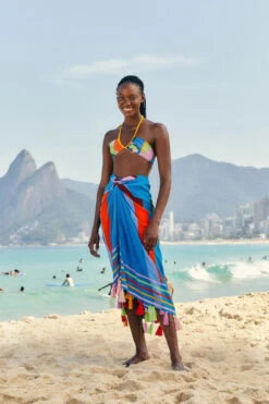 Farm Rio Araraquara Blue Sarong -Shoreline Trendy 311718 Apparel Bottom Araraquara Blue Lifestyle