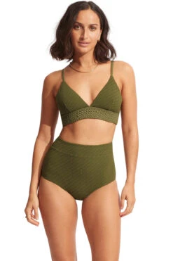 Seafolly Banded Triangle Bikini Top