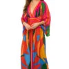 Farm Rio Colorful Leaves Maxi Dress 1 Farm Rio Colorful Leaves Maxi Dress -Shoreline Trendy 314418 Apparel Dress Multi Front