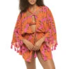 Farm Rio Copacabana Pink Kimono -Shoreline Trendy 314464 Apparel Dress Copacabana Front
