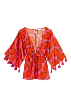 Farm Rio Copacabana Pink Kimono -Shoreline Trendy 314464 Apparel Top Copacabana Laydown
