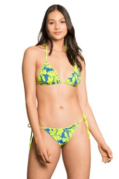 Maaji Balmy Reversible Sliding Triangle Bikini Top -Shoreline Trendy 3195STR017 Bikini Top Chartreuse Reverse