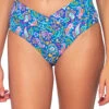 Summer Lovin V-Front High Waist Bikini Bottom -Shoreline Trendy 31BPERSK Bikini Bottom Persian Sky Front