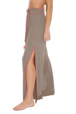 Brittany Side Slit Pants -Shoreline Trendy 3225125 Apparel Bottom Sandstone Side