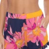 Floral Fringe Shorts -Shoreline Trendy 3324025 Bikini Bottom Multi Front