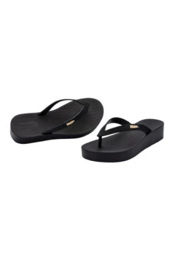 Sun Venice Platform Sandals -Shoreline Trendy 33554 Shoe Black Front